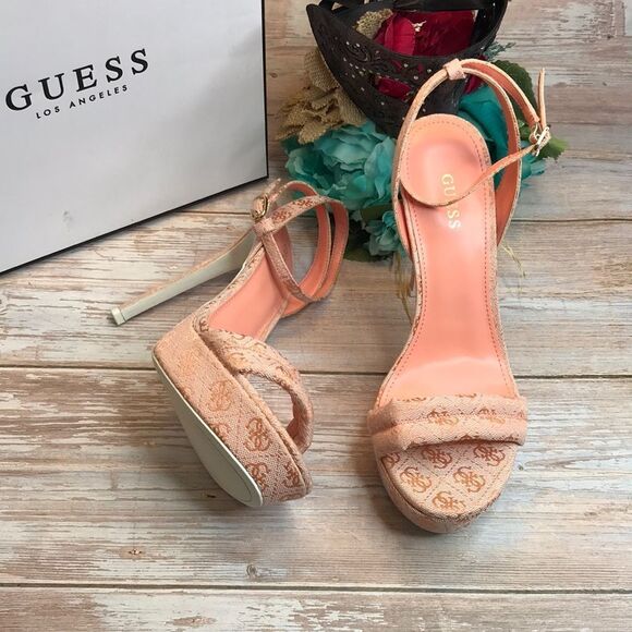 GUESS Pink Clives One Band Platform Sandals - Picture 1 of 8